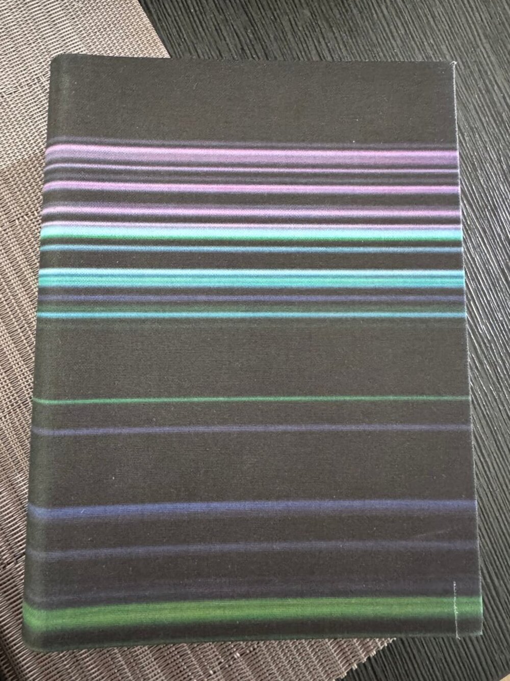 Vintage Paperchase Notebook A5 Lined - Fabric Woven Horizon Stripe Cover Rare